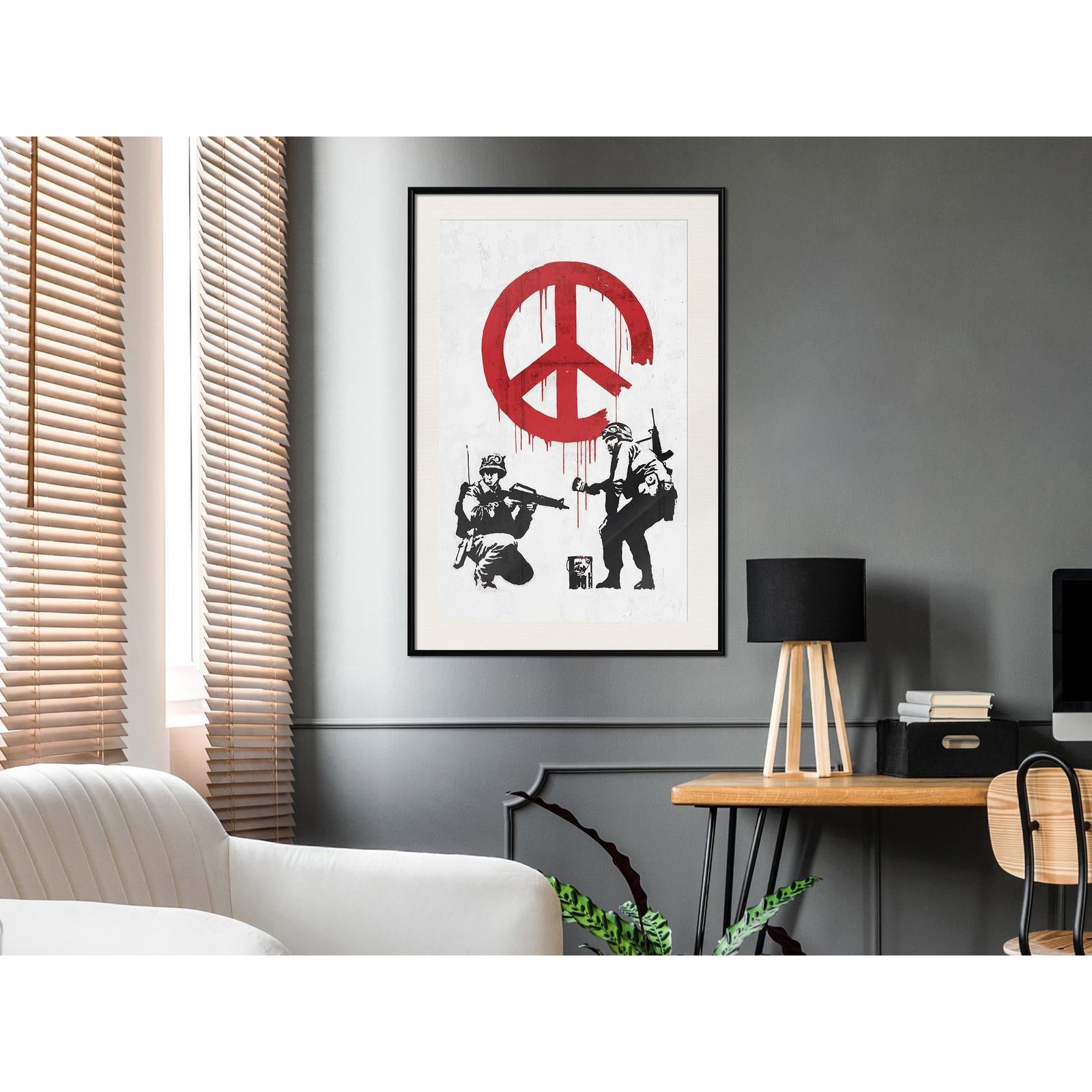Inramad Poster / Tavla - Banksy: CND Soldiers II-Poster Inramad-Artgeist-peaceofhome.se