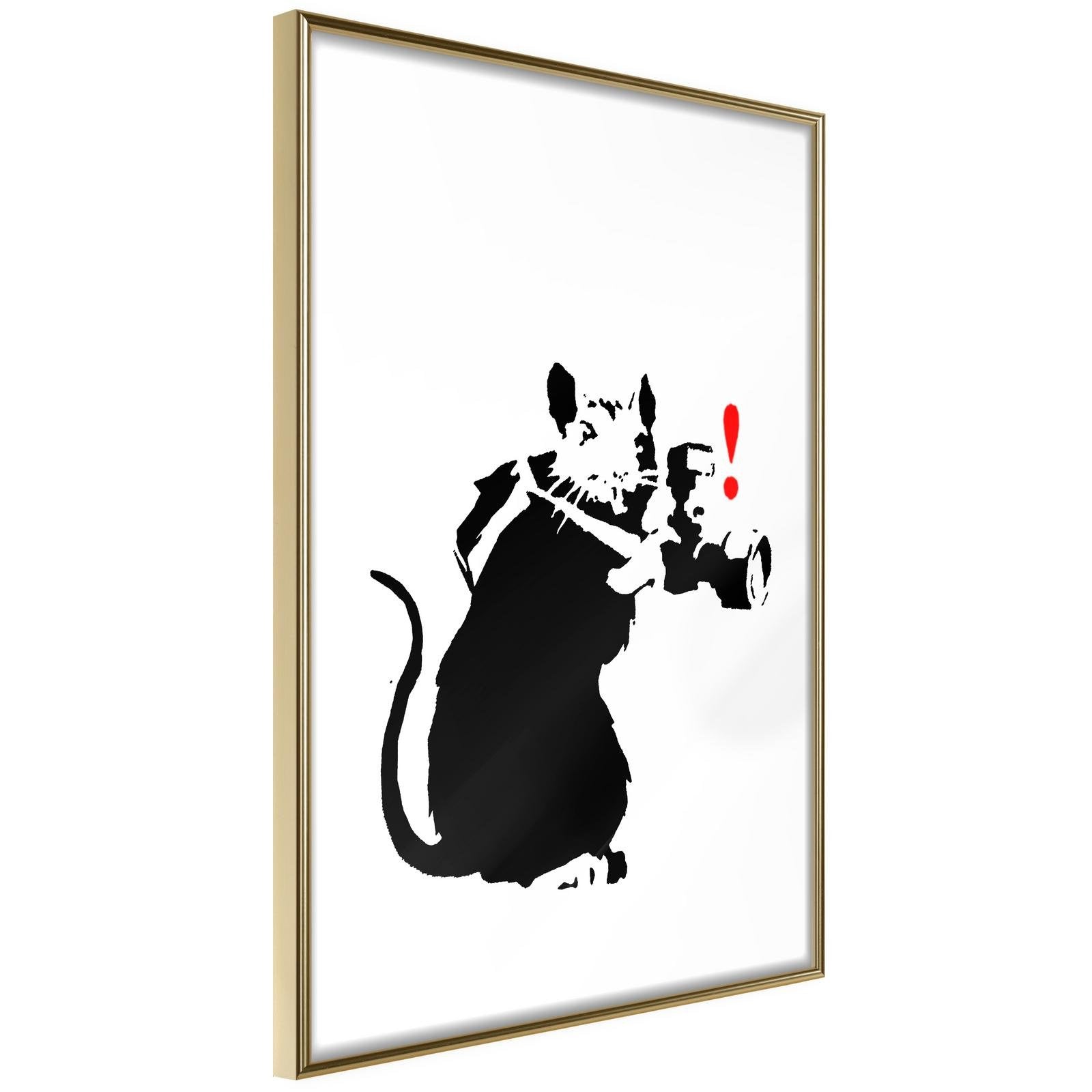 Inramad Poster / Tavla - Banksy: Rat Photographer-Poster Inramad-Artgeist-20x30-Guldram-peaceofhome.se