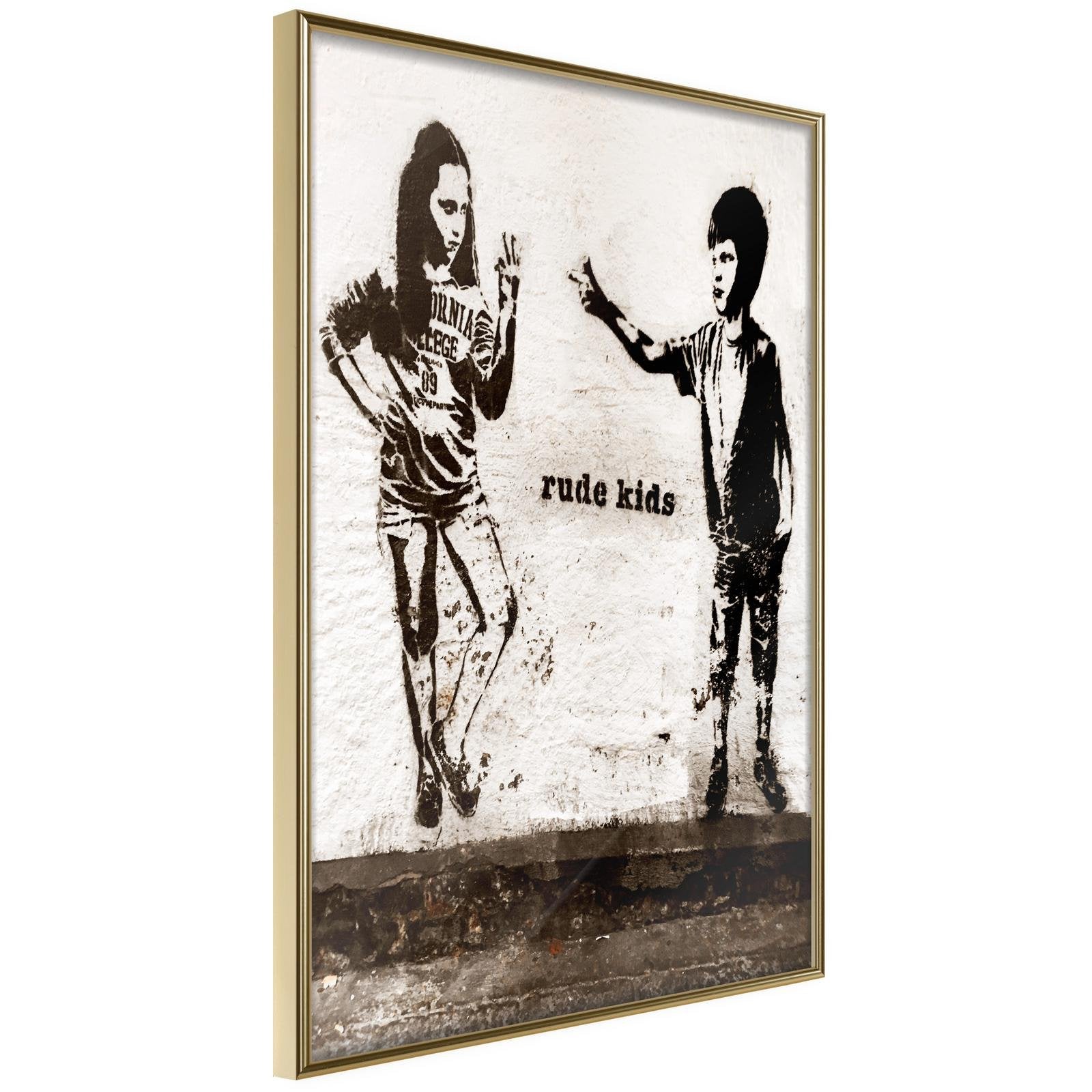 Inramad Poster / Tavla - Banksy: Rude Kids-Poster Inramad-Artgeist-20x30-Guldram-peaceofhome.se