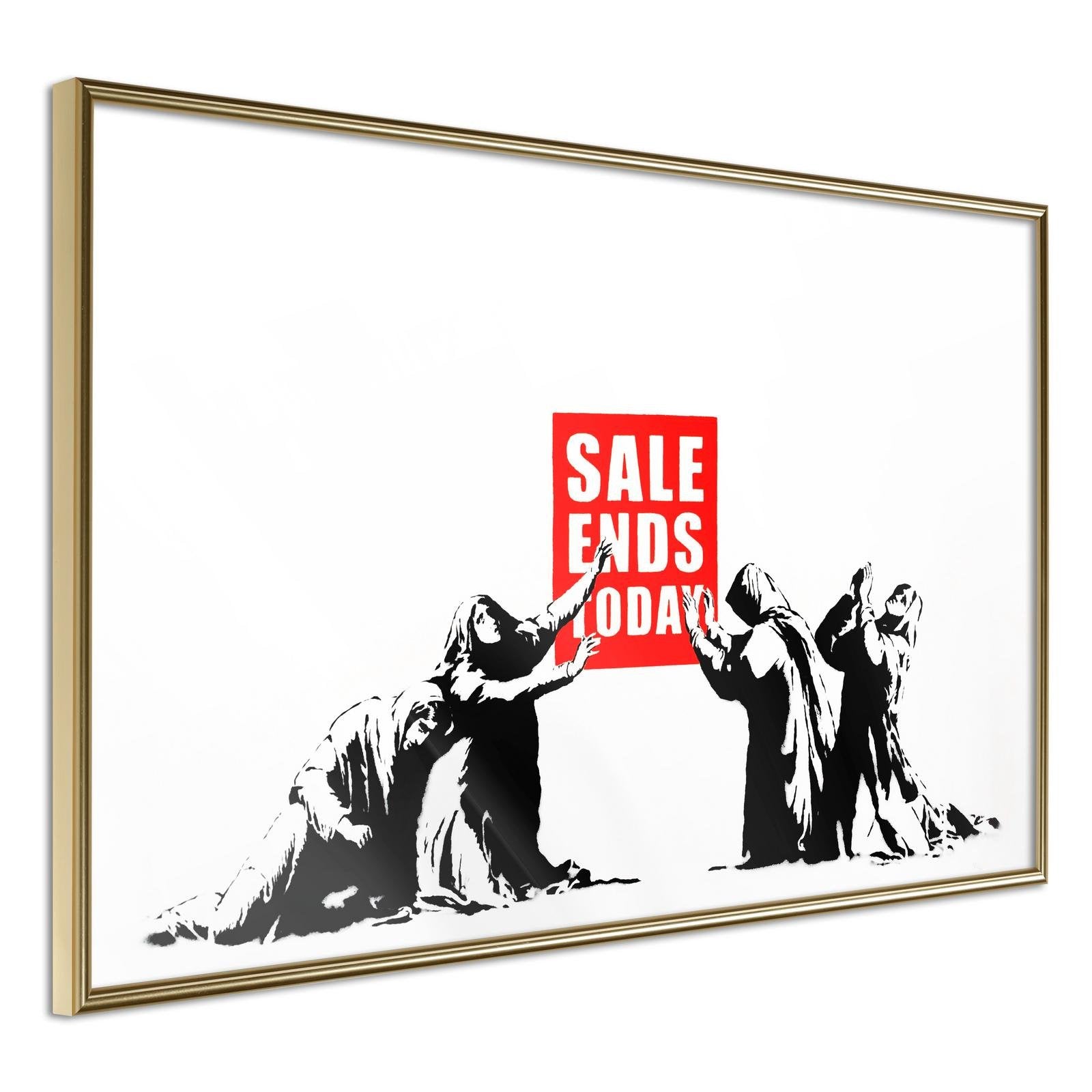 Inramad Poster / Tavla - Banksy: Sale Ends-Poster Inramad-Artgeist-30x20-Guldram-peaceofhome.se