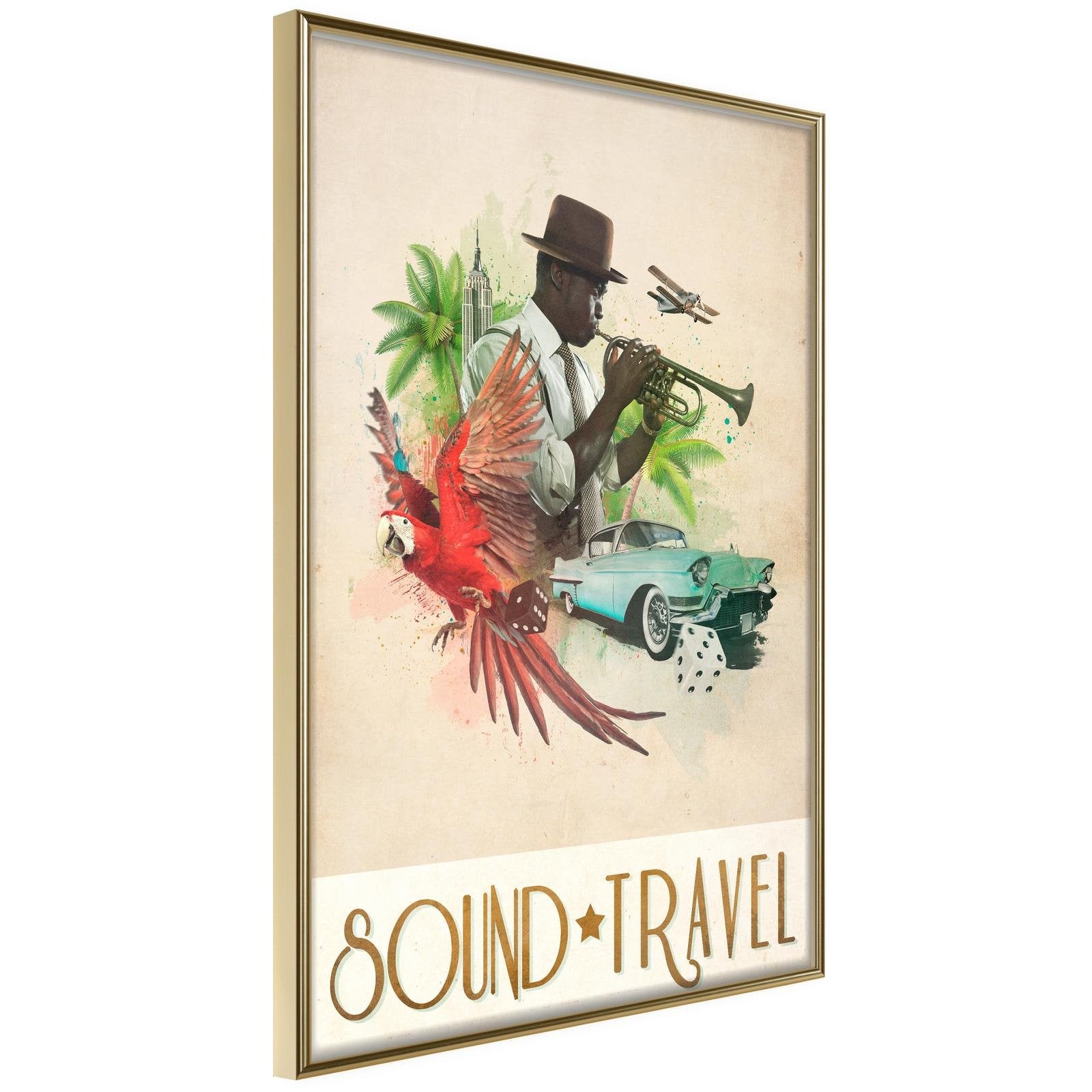 Inramad Poster / Tavla - Exotic Travel-Poster Inramad-Artgeist-20x30-Guldram-peaceofhome.se