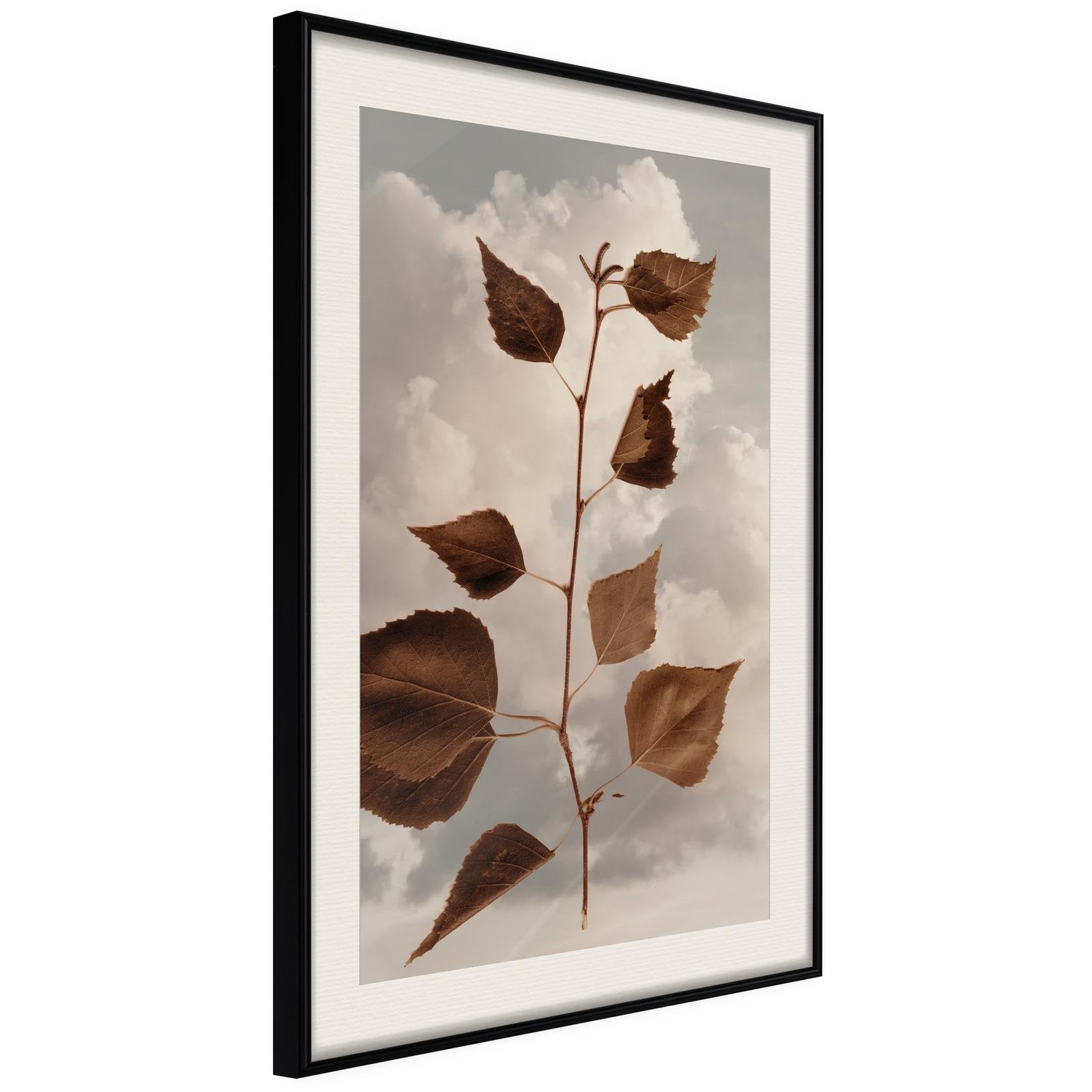 Inramad Poster / Tavla - Leaves in the Clouds-Poster Inramad-Artgeist-20x30-Svart ram med passepartout-peaceofhome.se