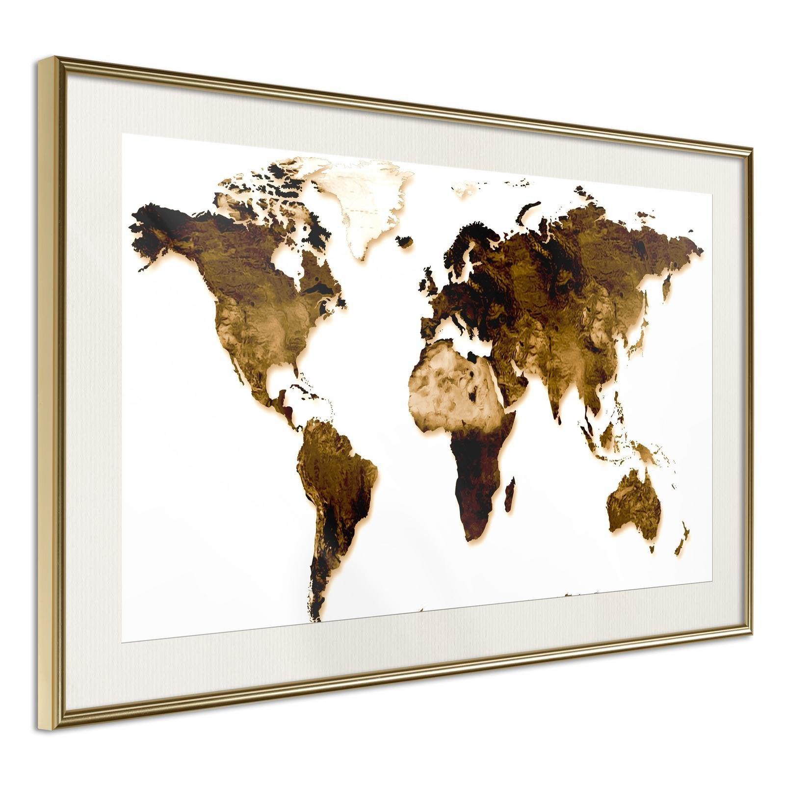 Inramad Poster / Tavla - Our World-Poster Inramad-Artgeist-30x20-Guldram med passepartout-peaceofhome.se