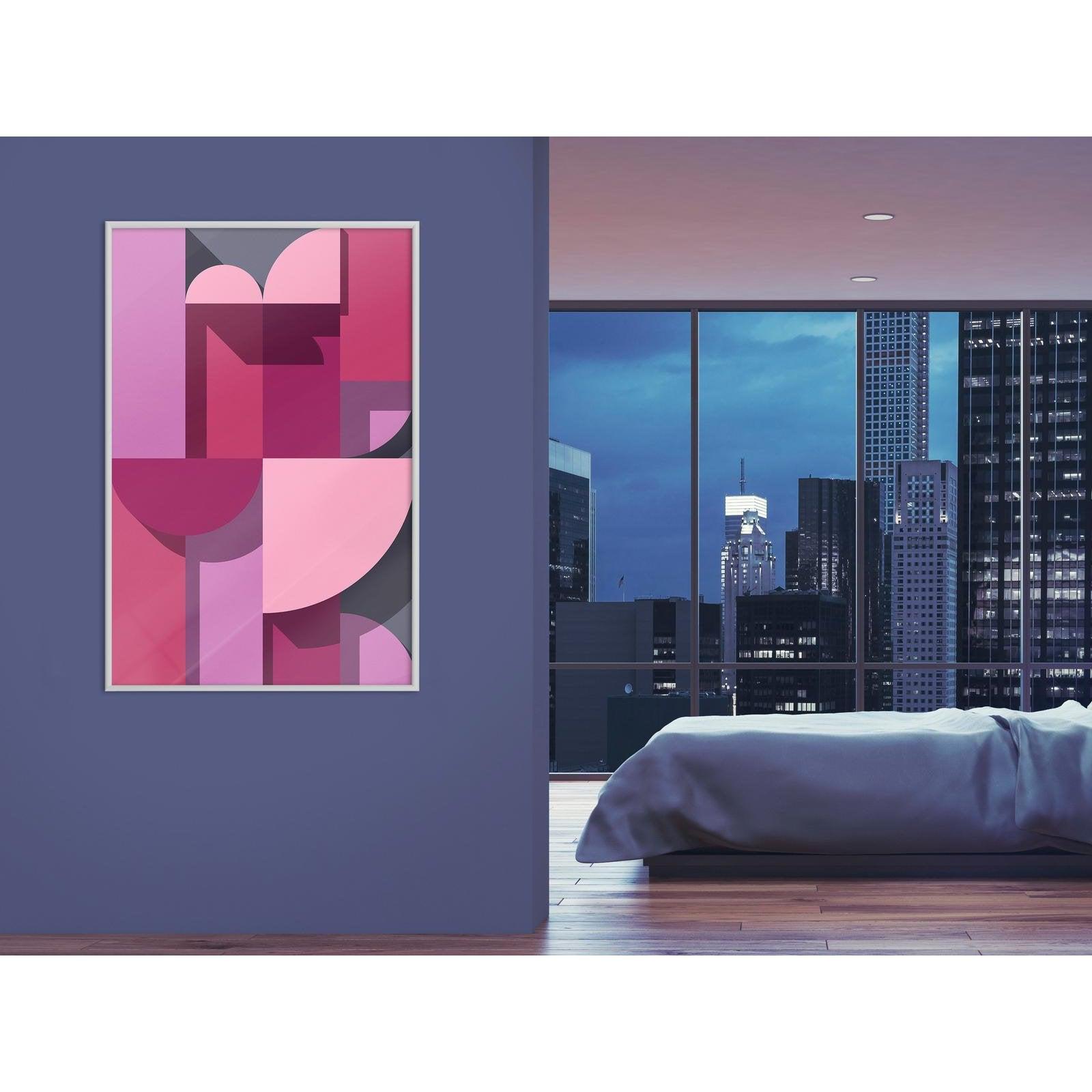 Inramad Poster / Tavla - Pink Geometry-Poster Inramad-Artgeist-peaceofhome.se