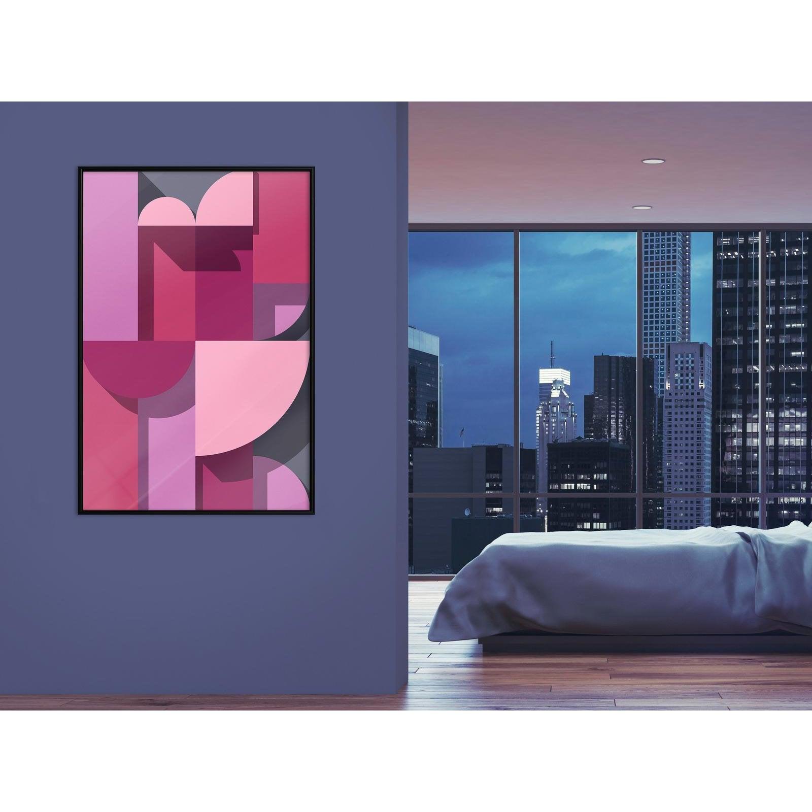 Inramad Poster / Tavla - Pink Geometry-Poster Inramad-Artgeist-peaceofhome.se