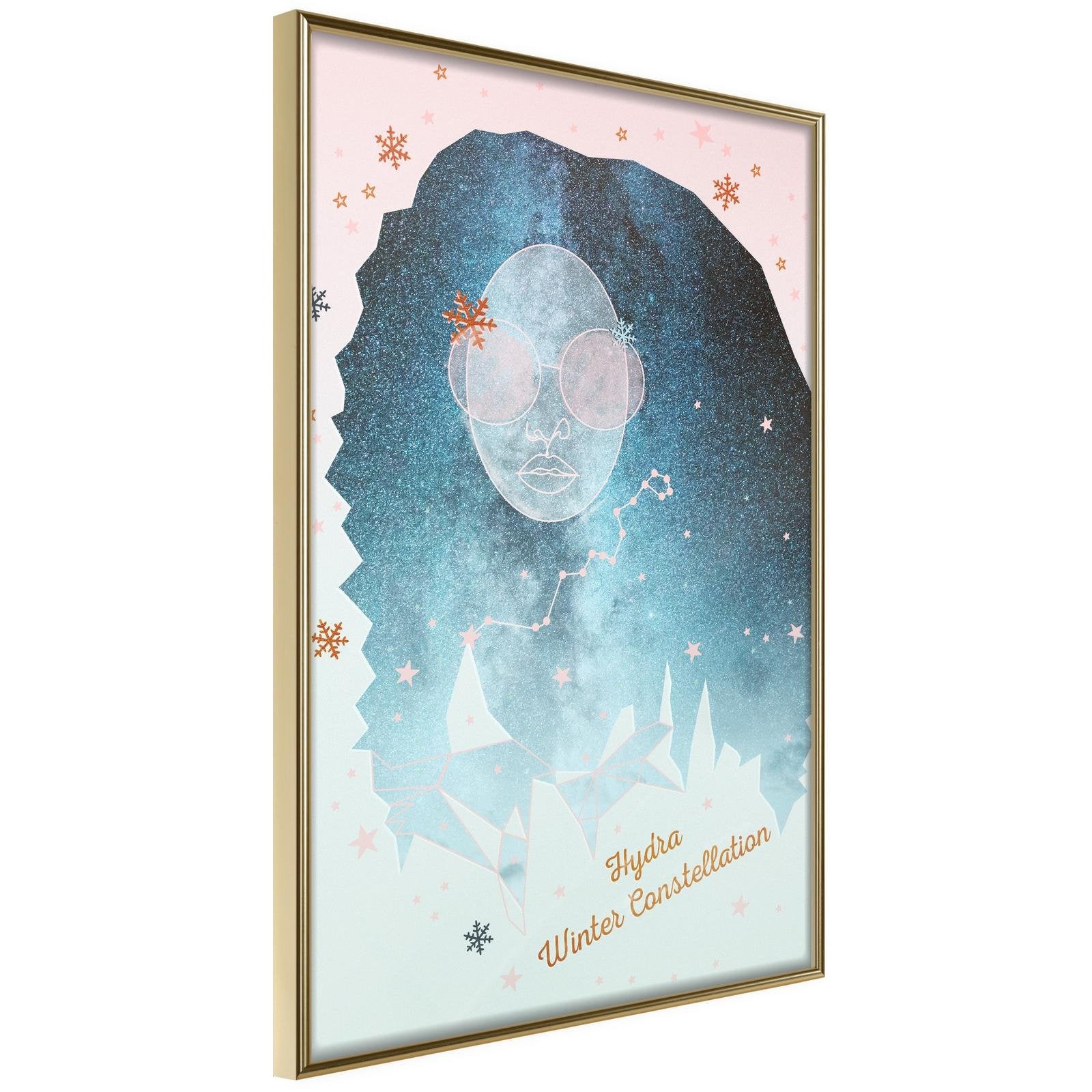 Inramad Poster / Tavla - Winter Constellation-Poster Inramad-Artgeist-20x30-Guldram-peaceofhome.se