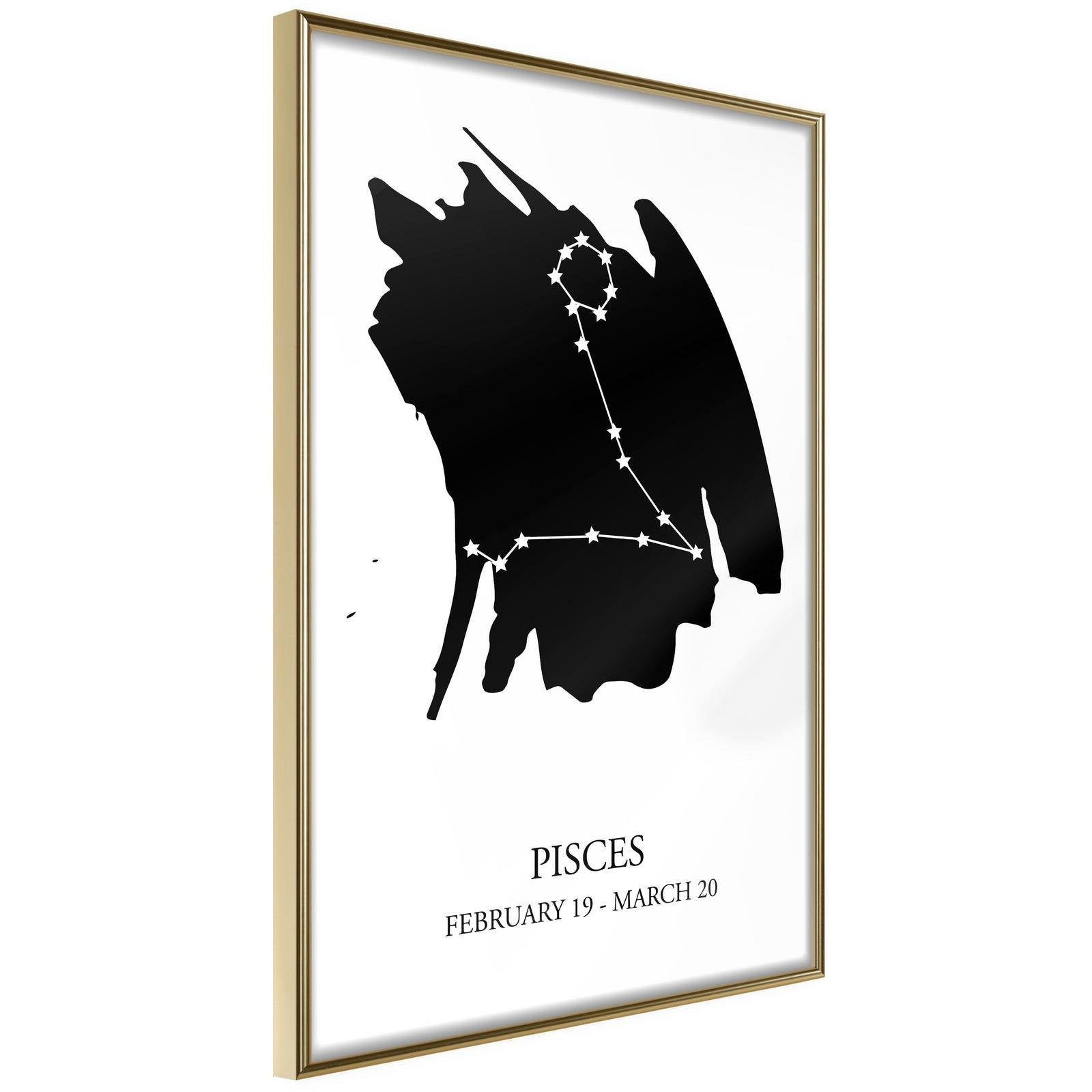 Inramad Poster / Tavla - Zodiac: Pisces I-Poster Inramad-Artgeist-20x30-Guldram-peaceofhome.se