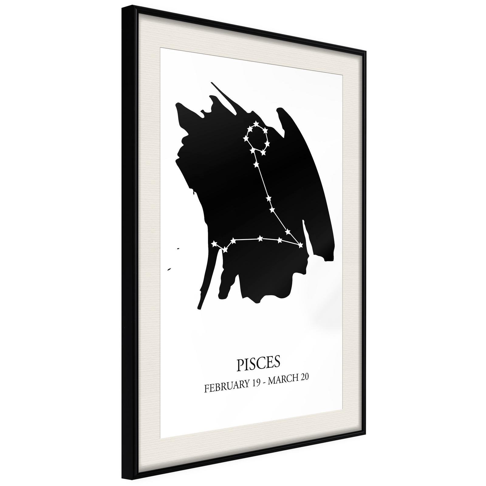 Inramad Poster / Tavla - Zodiac: Pisces I-Poster Inramad-Artgeist-20x30-Svart ram med passepartout-peaceofhome.se