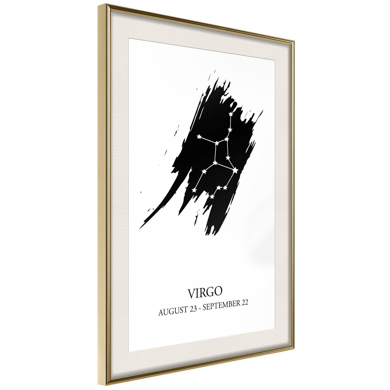 Inramad Poster / Tavla - Zodiac: Virgo I-Poster Inramad-Artgeist-20x30-Guldram med passepartout-peaceofhome.se