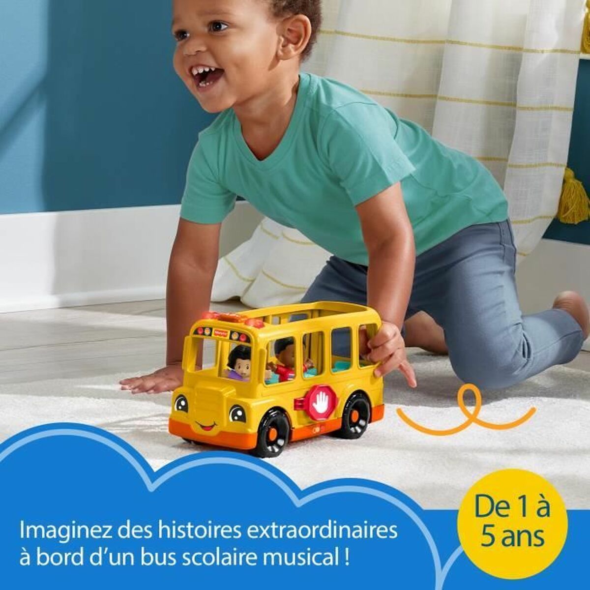 Actionfigurer Fisher-Price Little People-El autobús escolar-Vehículo de empuje musical HYT03-Leksaker och spel, Dockor och actionfigurer-Fisher-Price-peaceofhome.se