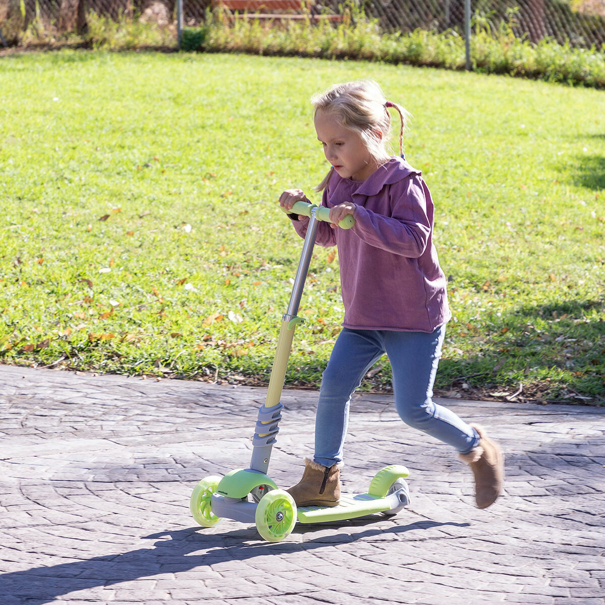 3 i 1 utvecklingsbar sparkcykel för barn Scuvol InnovaGoods Grön Aluminium (Renoverade B)-Sport och utomhus, Stadsrörlighet-InnovaGoods-peaceofhome.se