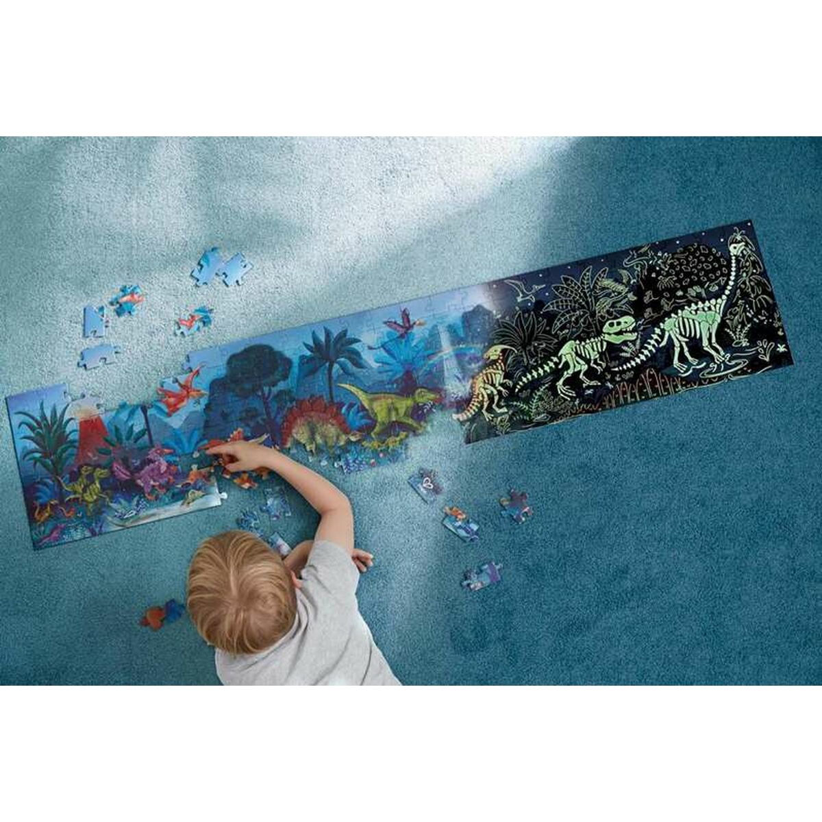 3D-pussel Hape 150 x 30 cm 200 Delar Dinosaurie-Leksaker och spel, Pussel och hjärngrupper-Hape-peaceofhome.se