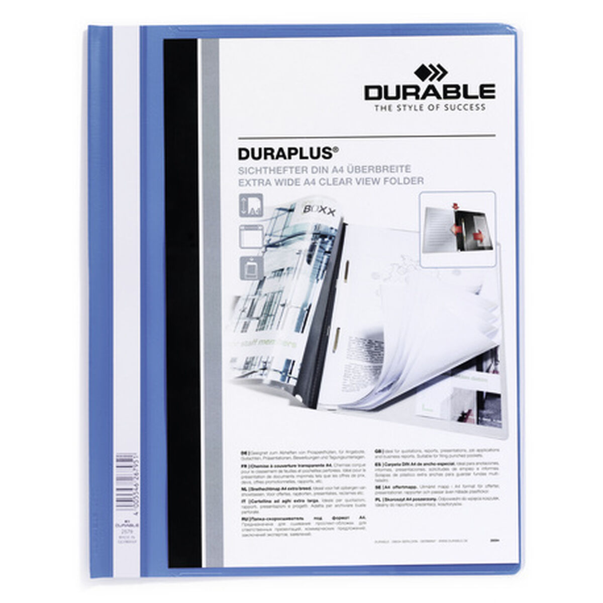 Dokumenthållare Durable DURAPLUS Blå Transparent A4 25 Delar-Kontor och Kontorsmaterial, Kontorsmaterial-Durable-peaceofhome.se