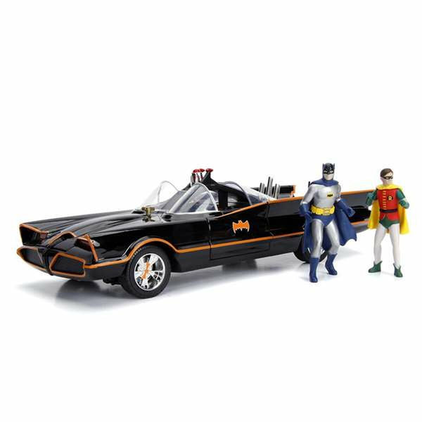 Playset Batman Batmóvil 1966 Classic 3 Delar Ljus 17 cm-Leksaker och spel, Dockor och actionfigurer-Batman-peaceofhome.se