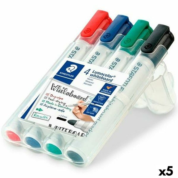 Tuschpennor Staedtler Lumocolor Whiteboard 4 Delar Multicolour (5 antal)-Kontor och Kontorsmaterial, Kulspetspennor, pennor och skrivverktyg-Staedtler-peaceofhome.se