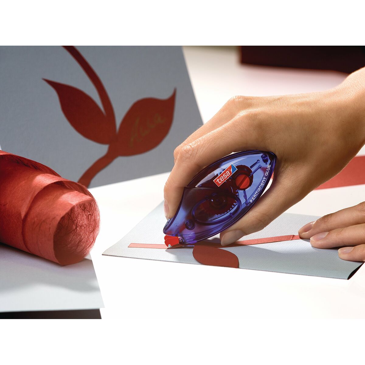 Lim TESA 59090-00005-03 Blå Transparent Ofärgad Plast Suddgummi-Kontor och Kontorsmaterial, Kulspetspennor, pennor och skrivverktyg-TESA-peaceofhome.se