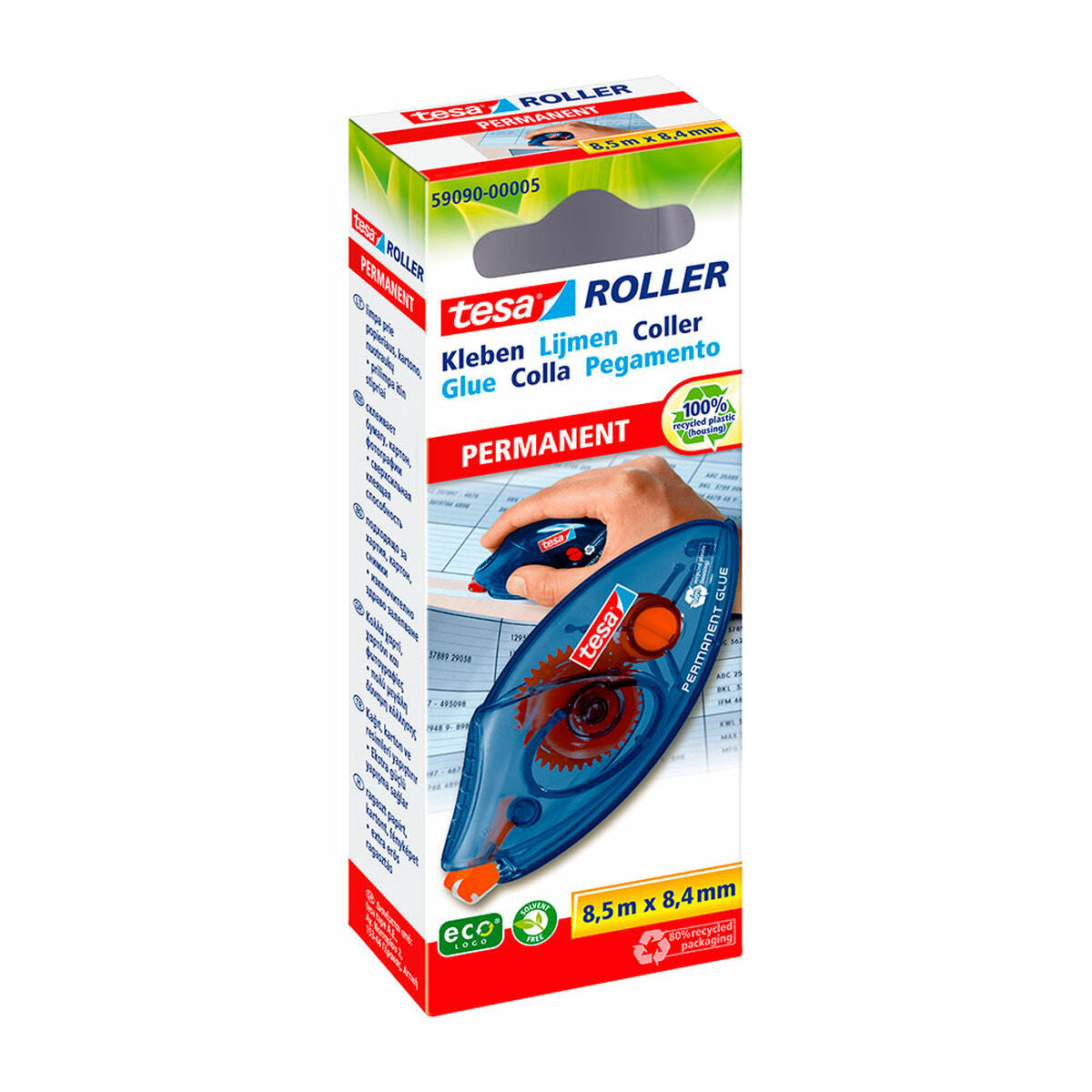Lim TESA 59090-00005-03 Blå Transparent Ofärgad Plast Suddgummi-Kontor och Kontorsmaterial, Kulspetspennor, pennor och skrivverktyg-TESA-peaceofhome.se