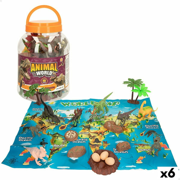 Playset Colorbaby 19 Delar 6 antal 17 x 9 x 6 cm Dinosaurier-Leksaker och spel, Dockor och actionfigurer-Colorbaby-peaceofhome.se