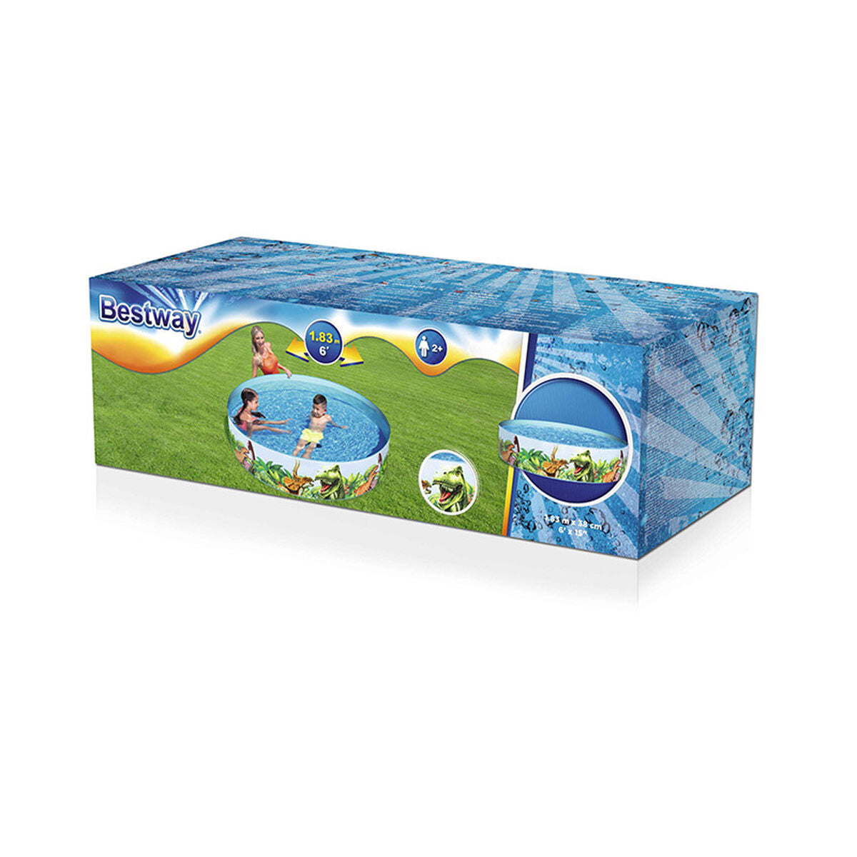 Bestway Hård Barnpool PVC Dinosaurier 183x38 cm +2 År Trädgård 55022-Leksaker och spel, Spel och tillbehör-Bestway-peaceofhome.se