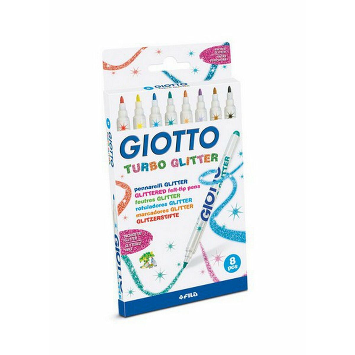 Tuschpennor Giotto Turbo Glitter Multicolour (10 antal)-Kontor och Kontorsmaterial, Kulspetspennor, pennor och skrivverktyg-Giotto-peaceofhome.se