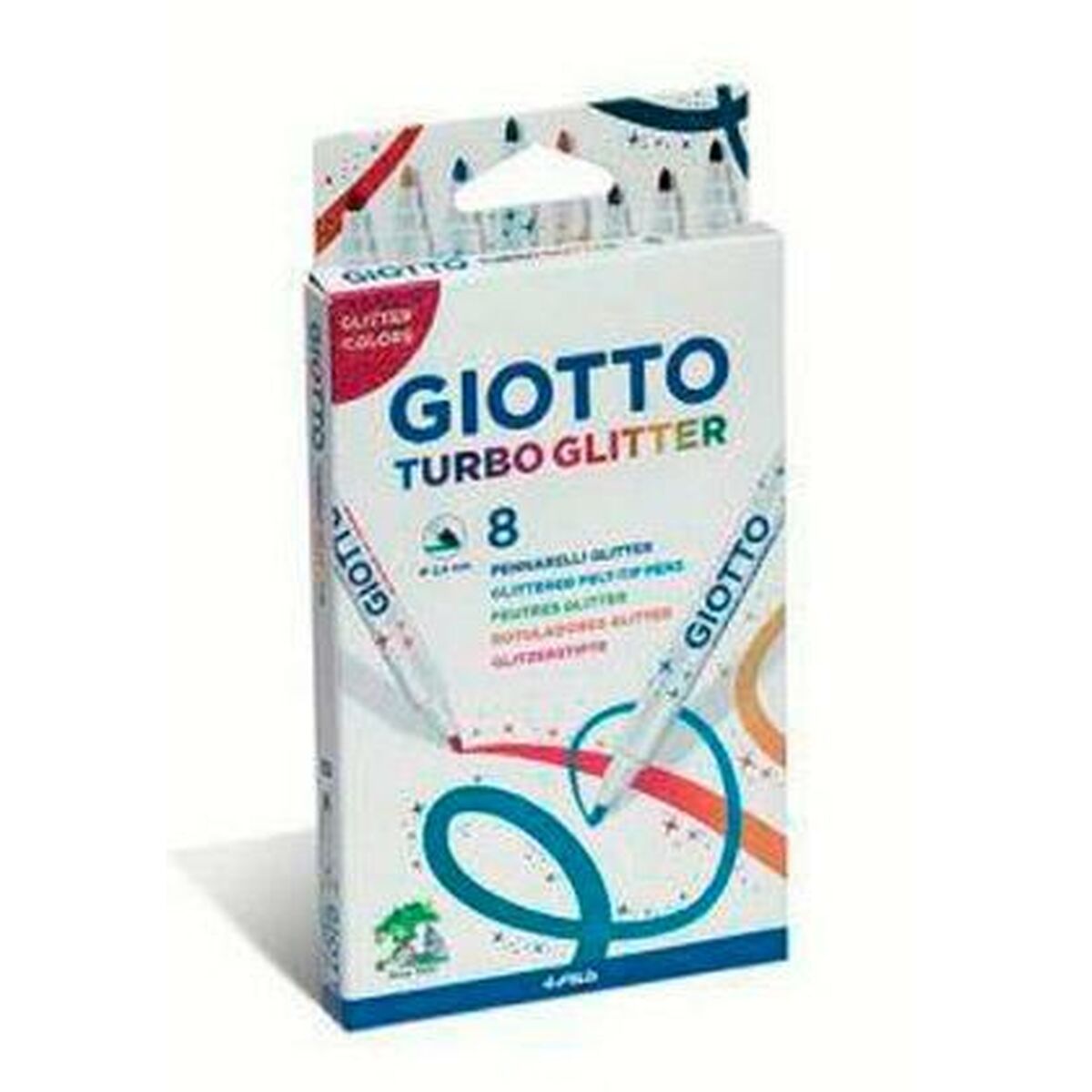 Tuschpennor Giotto Turbo Glitter Multicolour (10 antal)-Kontor och Kontorsmaterial, Kulspetspennor, pennor och skrivverktyg-Giotto-peaceofhome.se