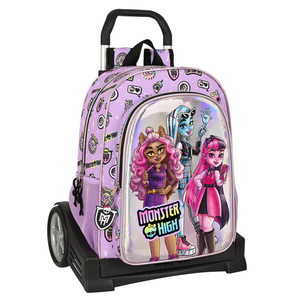 Skolväska med hjul Monster High Best boos Lila 33 x 42 x 14 cm-Kontor och Kontorsmaterial, Skol- och utbildningsmaterial-Monster High-peaceofhome.se