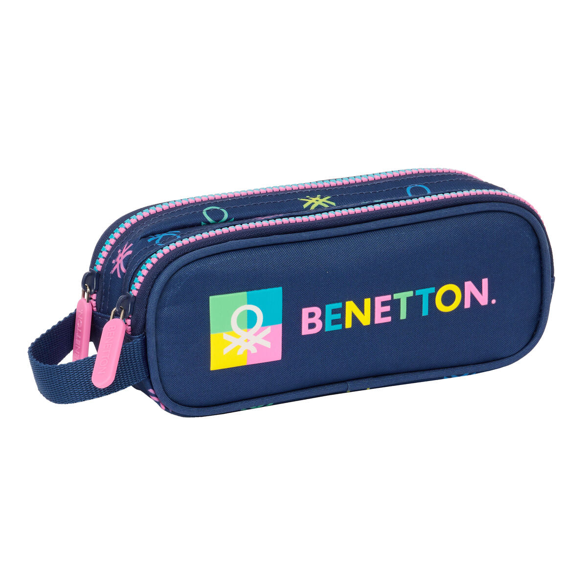 Dubbel bär-allt Benetton Cool Marinblå 21 x 8 x 6 cm-Kontor och Kontorsmaterial, Skol- och utbildningsmaterial-Benetton-peaceofhome.se