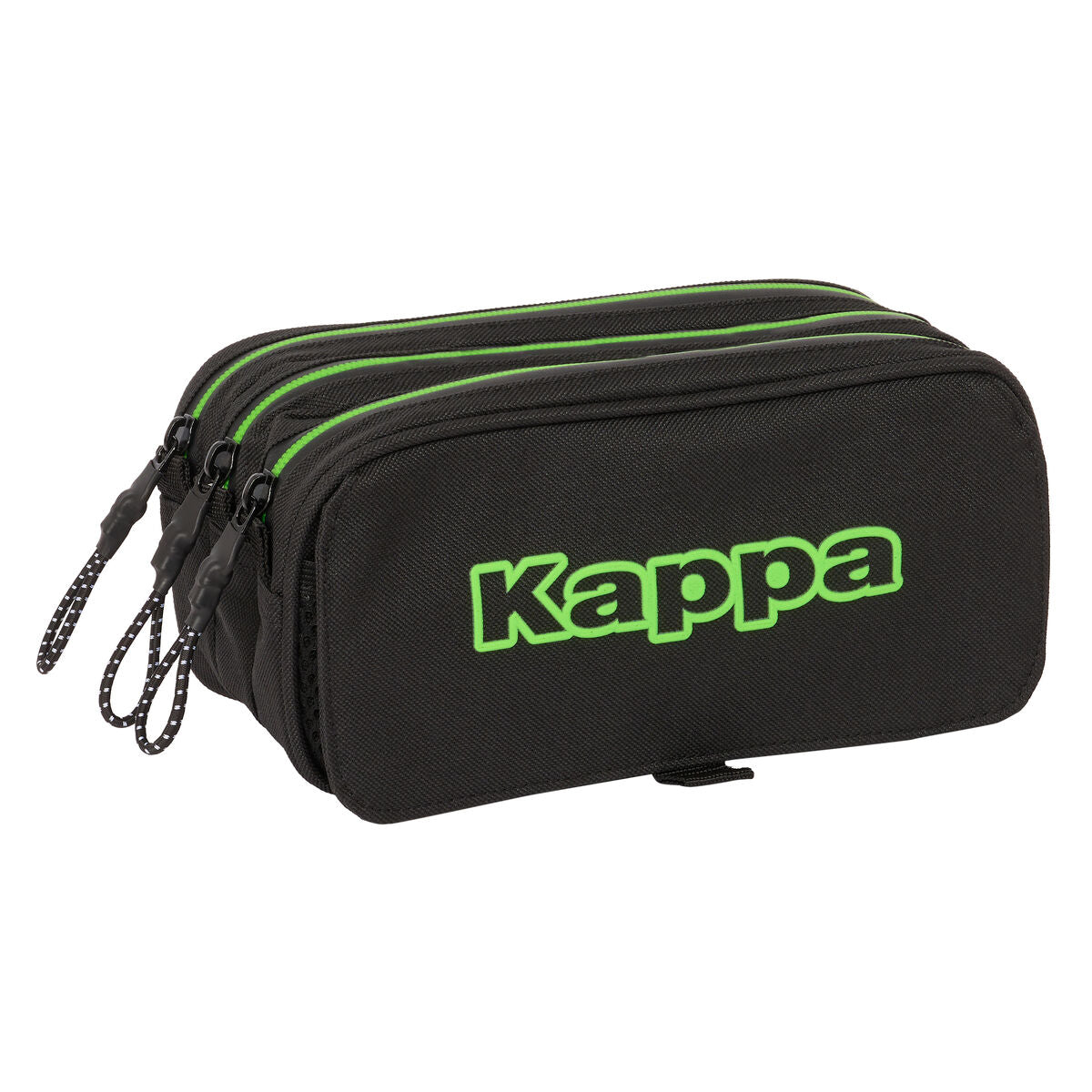 Tredubbel Carry-all Kappa Black Svart 21,5 x 10 x 8 cm-Kontor och Kontorsmaterial, Skol- och utbildningsmaterial-Kappa-peaceofhome.se