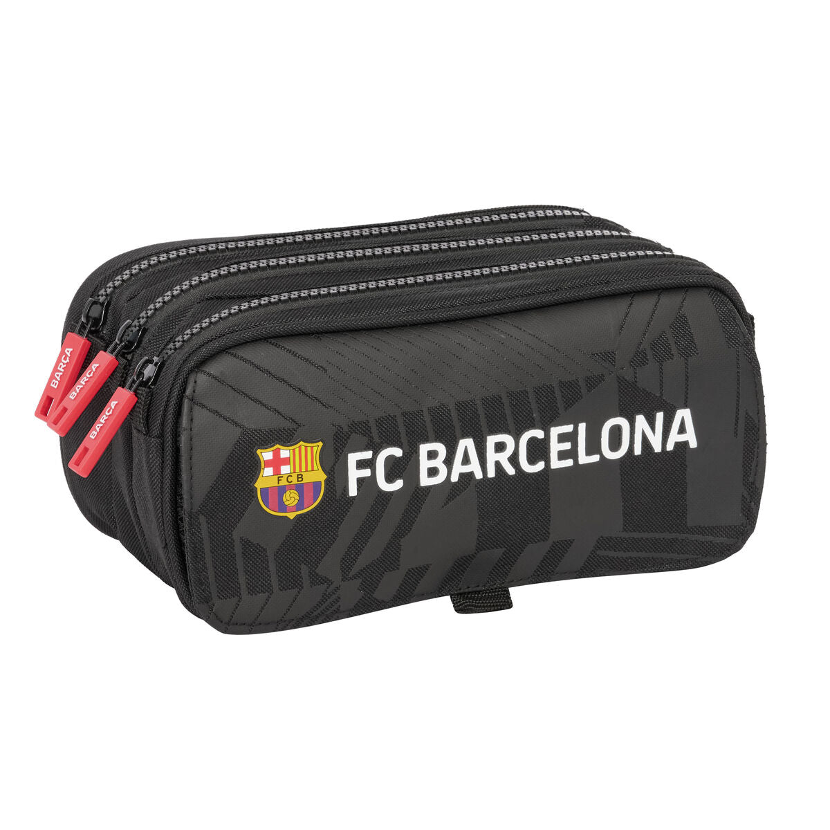 Tredubbel Carry-all F.C. Barcelona Black Svart 21,5 x 10 x 8 cm-Kontor och Kontorsmaterial, Skol- och utbildningsmaterial-F.C. Barcelona-peaceofhome.se