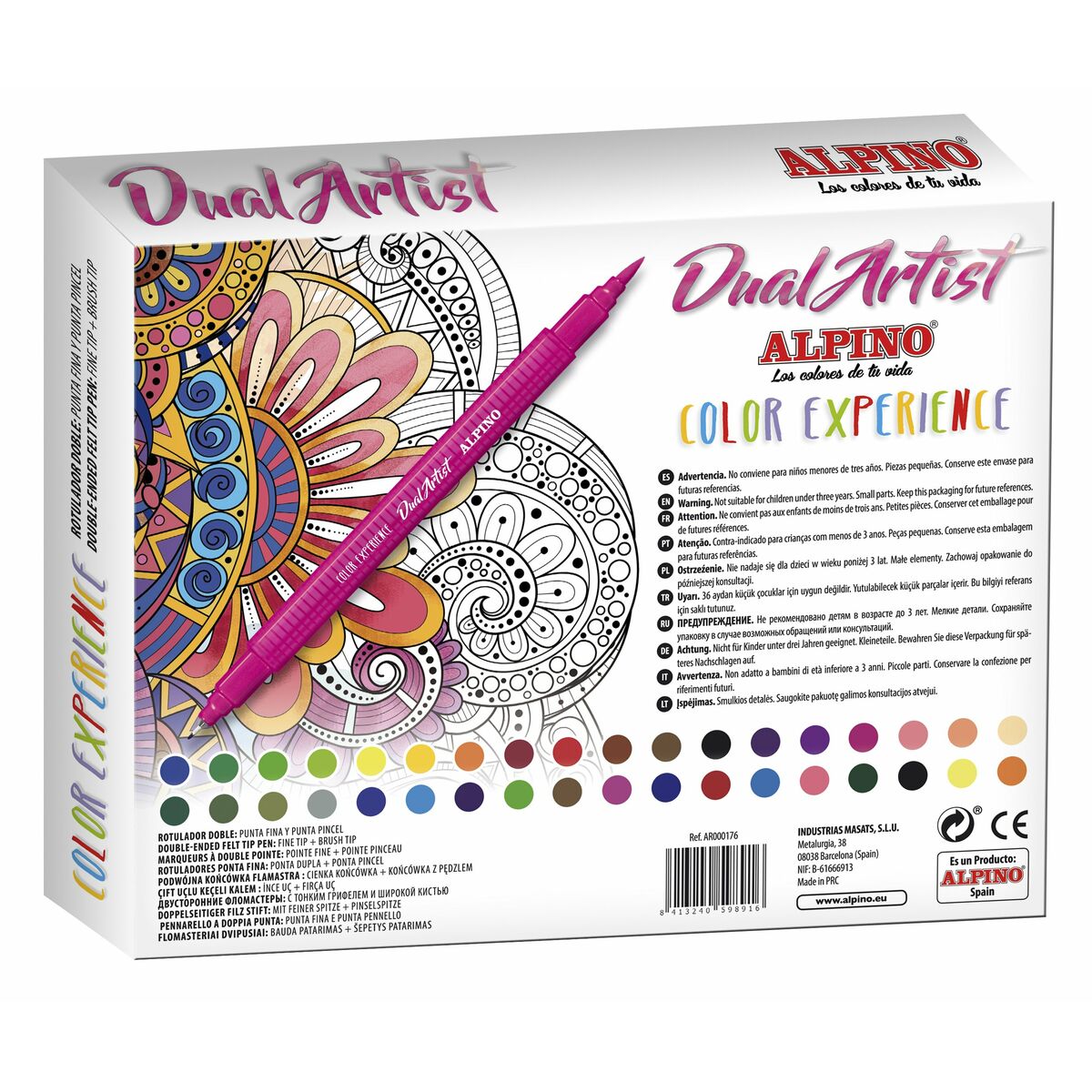 Tuschpennor Alpino Dual Artist Multicolour 36 Delar-Kontor och Kontorsmaterial, Kulspetspennor, pennor och skrivverktyg-Alpino-peaceofhome.se