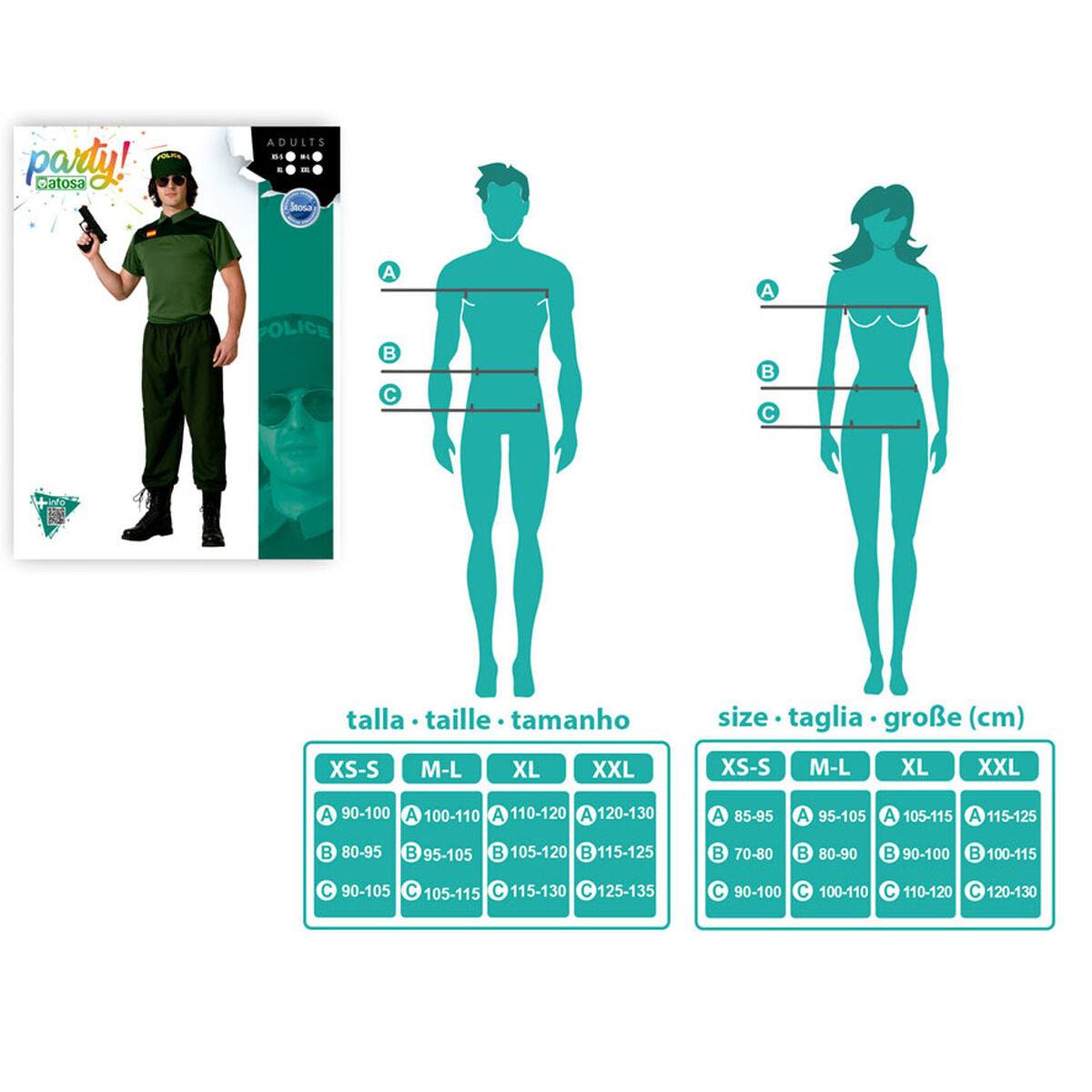 Maskeraddräkt vuxna Civilvakt Män-Leksaker och spel, Fancy klänning och accessoarer-BigBuy Carnival-peaceofhome.se