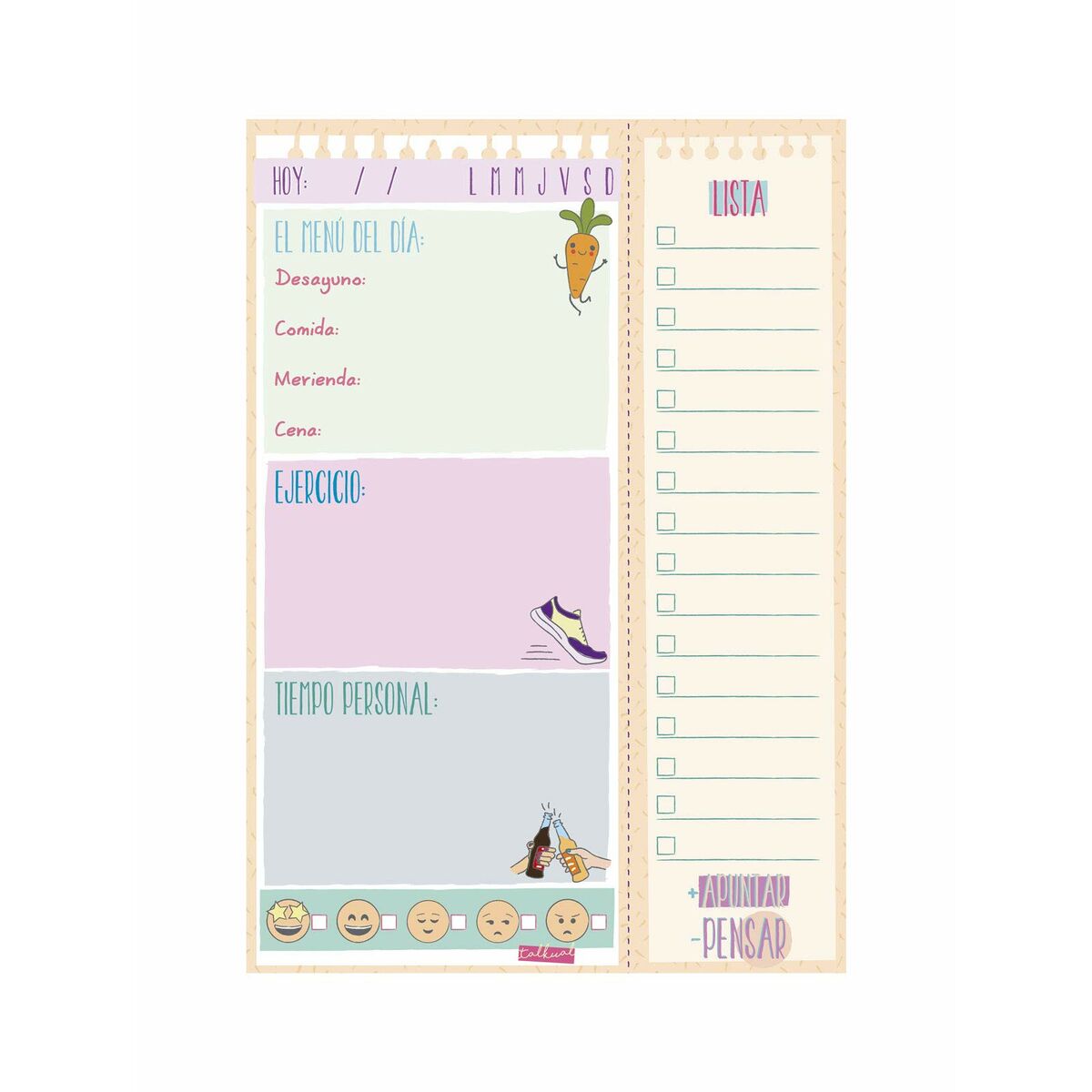 Daily planner Finocam TALKUAL 14,8 x 21 cm Vit-Kontor och Kontorsmaterial, Kalendrar, dagböcker och personliga arrangörer-Finocam-peaceofhome.se