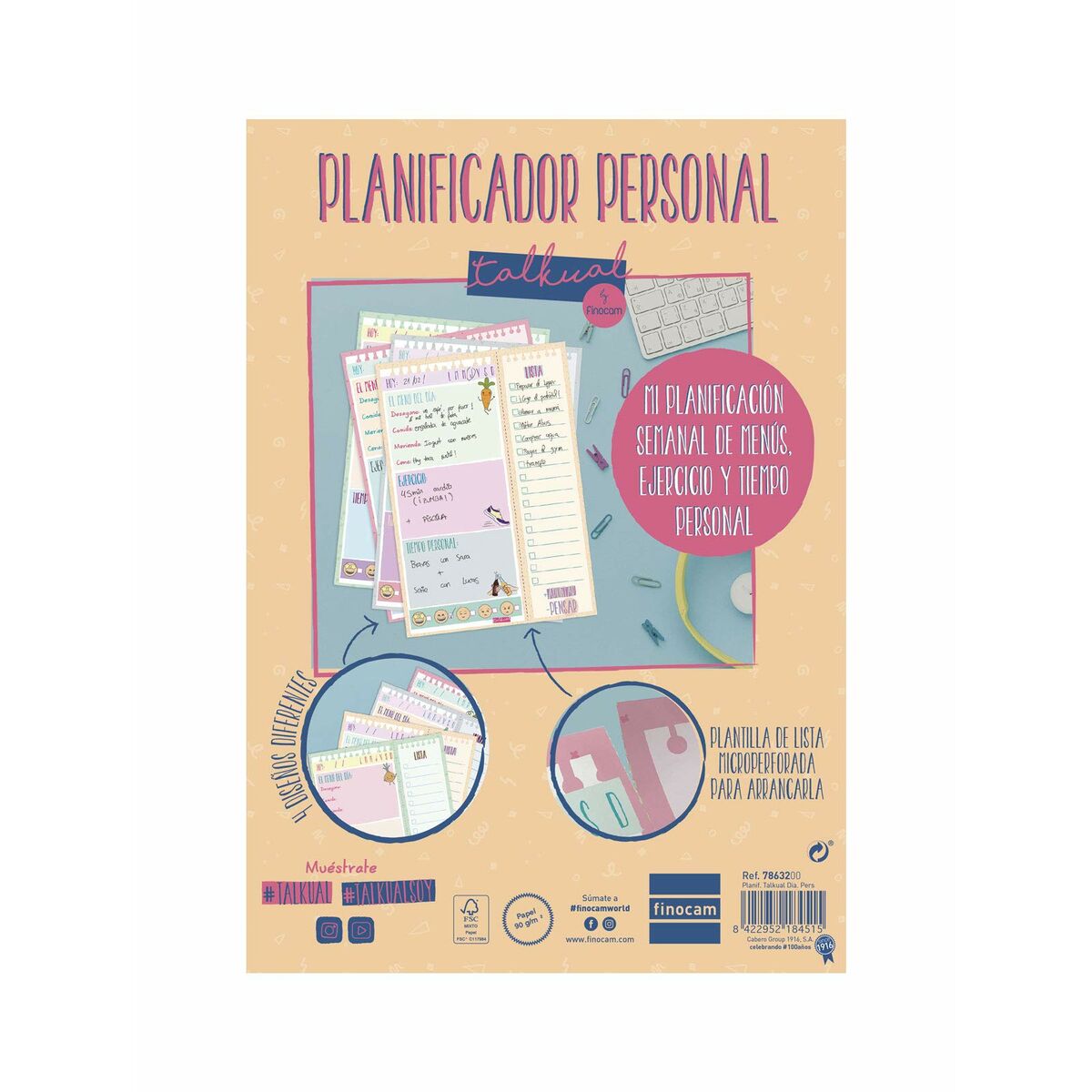 Daily planner Finocam TALKUAL 14,8 x 21 cm Vit-Kontor och Kontorsmaterial, Kalendrar, dagböcker och personliga arrangörer-Finocam-peaceofhome.se