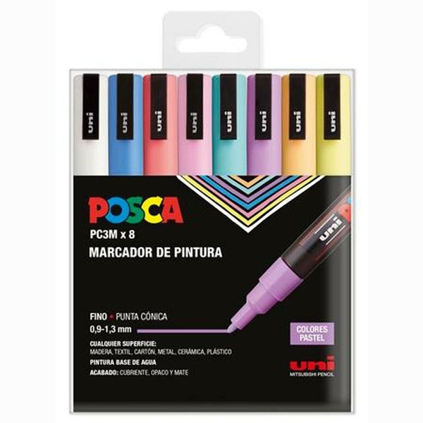 Akrylfärgsmarkörpenna POSCA PC-3M/8C Bakverk 0,9-1,3 mm 8 Delar-Kontor och Kontorsmaterial, Kulspetspennor, pennor och skrivverktyg-POSCA-peaceofhome.se