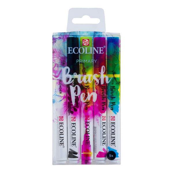 Tuschpennor Talens Ecoline BRUSH PEN Multicolour 5 Delar-Kontor och Kontorsmaterial, Kulspetspennor, pennor och skrivverktyg-Talens Ecoline-peaceofhome.se