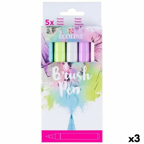 Tuschpennor Talens Ecoline Multicolour 5 Delar (3 antal)-Kontor och Kontorsmaterial, Kulspetspennor, pennor och skrivverktyg-Talens Ecoline-peaceofhome.se