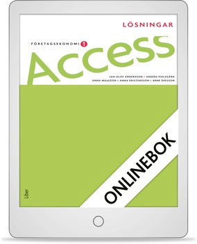 Access Företagsekonomi 1, Lösningar Onlinebok (12 mån)-Digitala böcker-Liber-peaceofhome.se