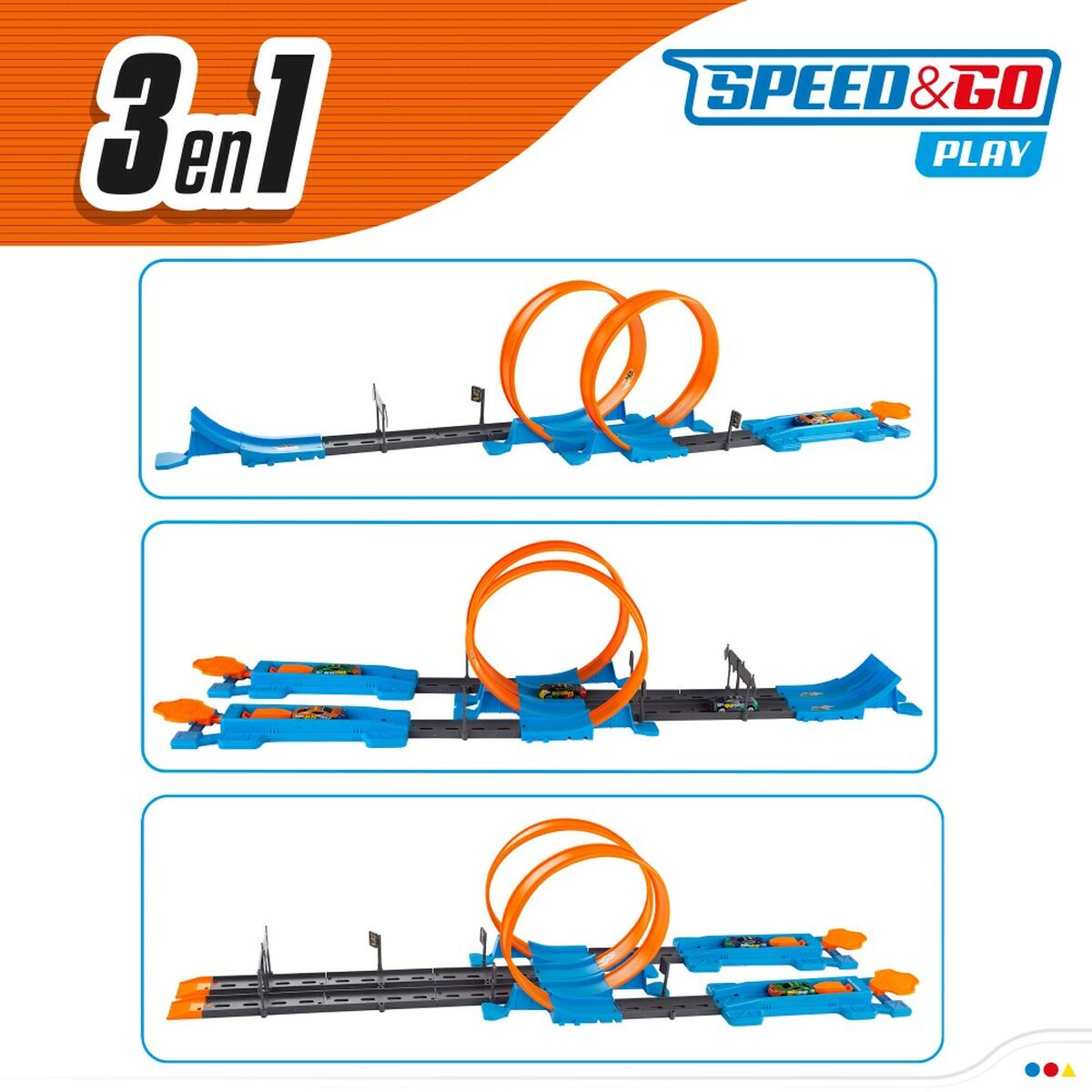 Akrobatisk Bana Speed & Go 4 bil 4 antal 112,5 x 22 x 25 cm-Leksaker och spel, Fordon-Speed & Go-peaceofhome.se
