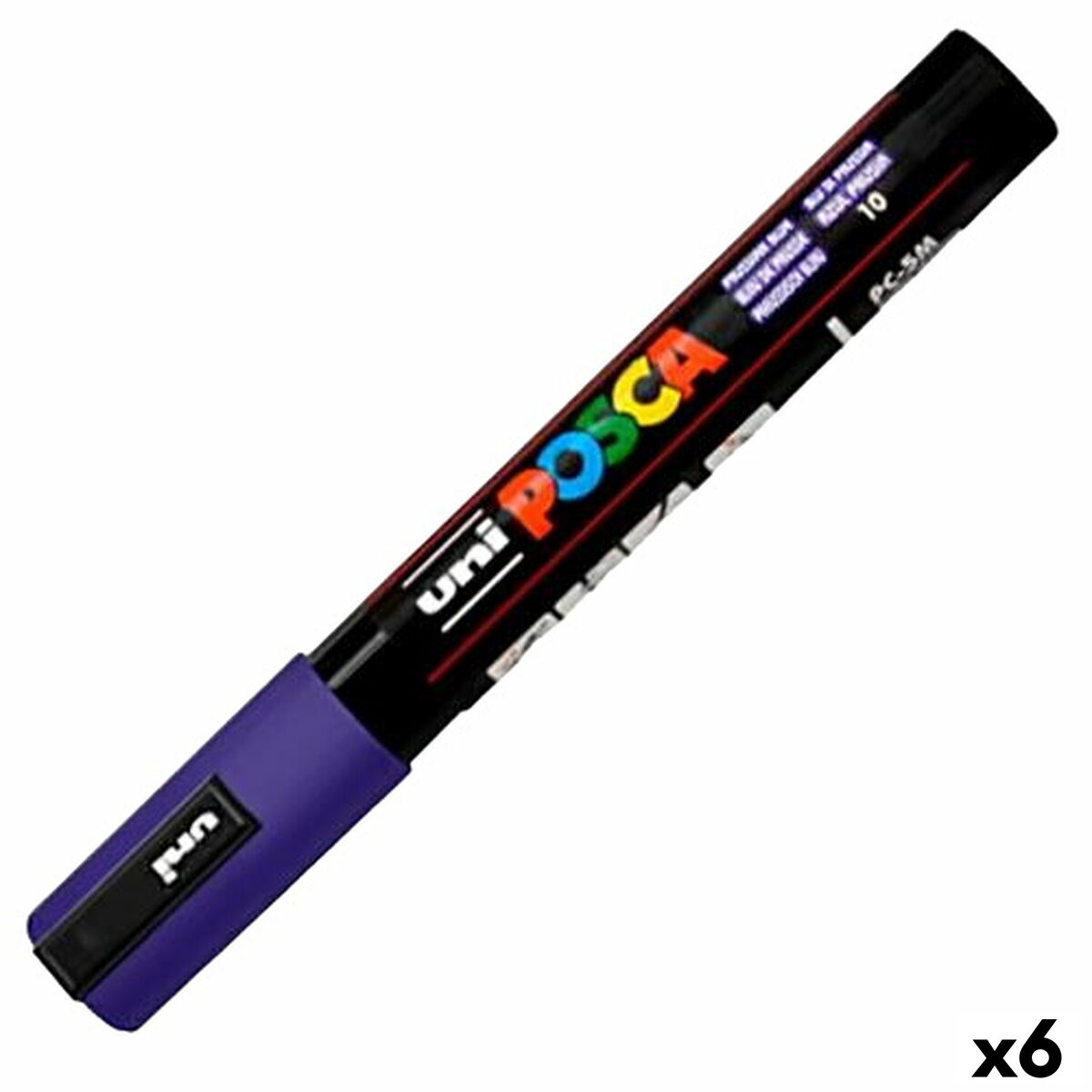 Akrylfärgsmarkörpenna POSCA PC-5M Mörkblå 1,8-2,5 mm (6 antal)-Kontor och Kontorsmaterial, Kulspetspennor, pennor och skrivverktyg-POSCA-peaceofhome.se