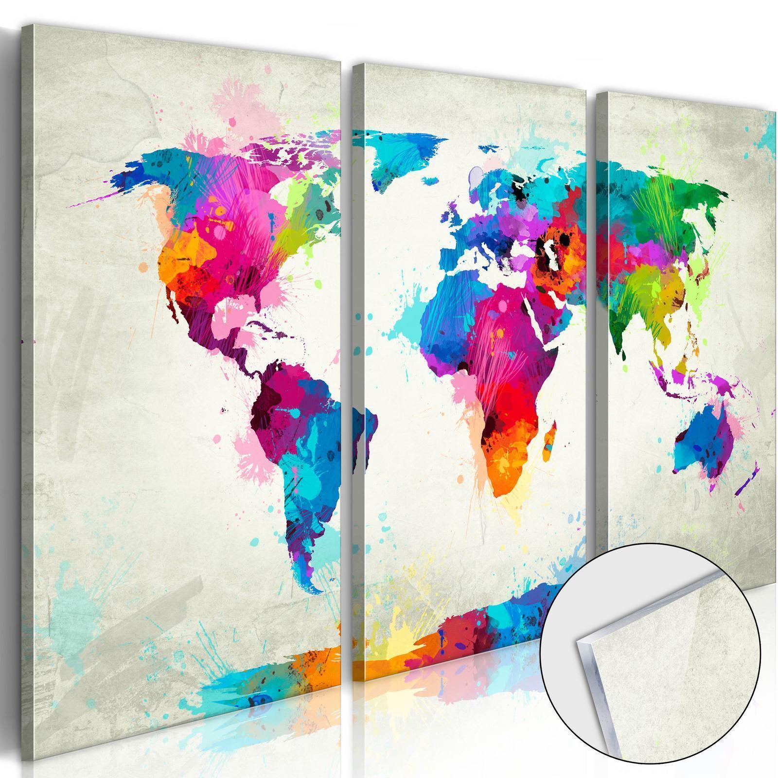 Akrylglastavla - World Map: An Explosion of Colours-Akrylglastavlor-Artgeist-peaceofhome.se