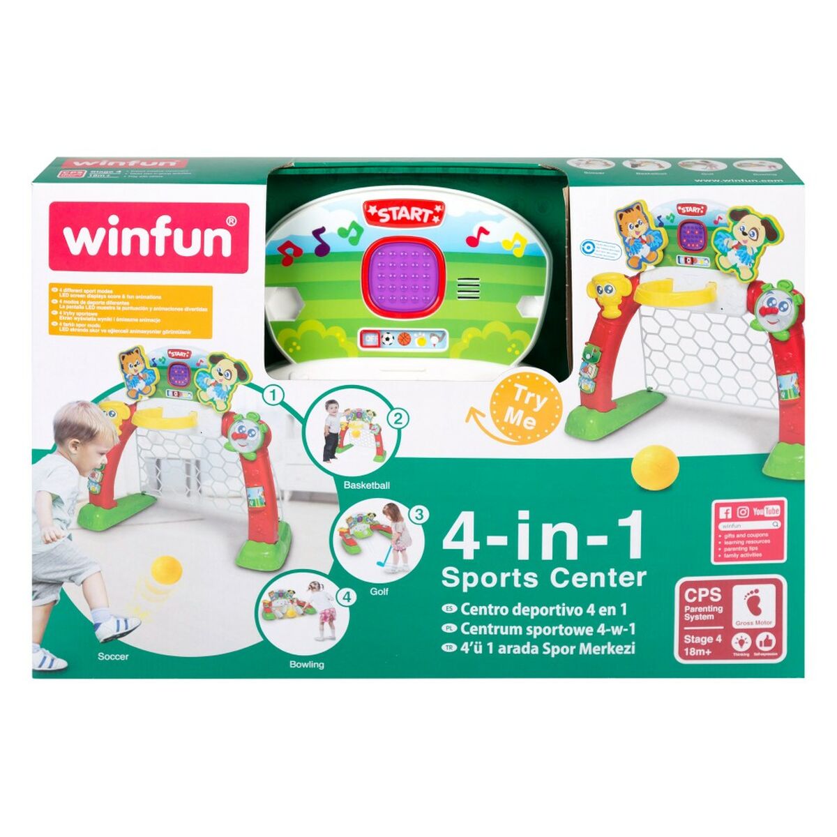 Aktivitetscentrum Winfun Multisport 4-i-1 4 antal 59 x 52,5 x 28 cm-Bebis, Leksaker för småbarn-Winfun-peaceofhome.se