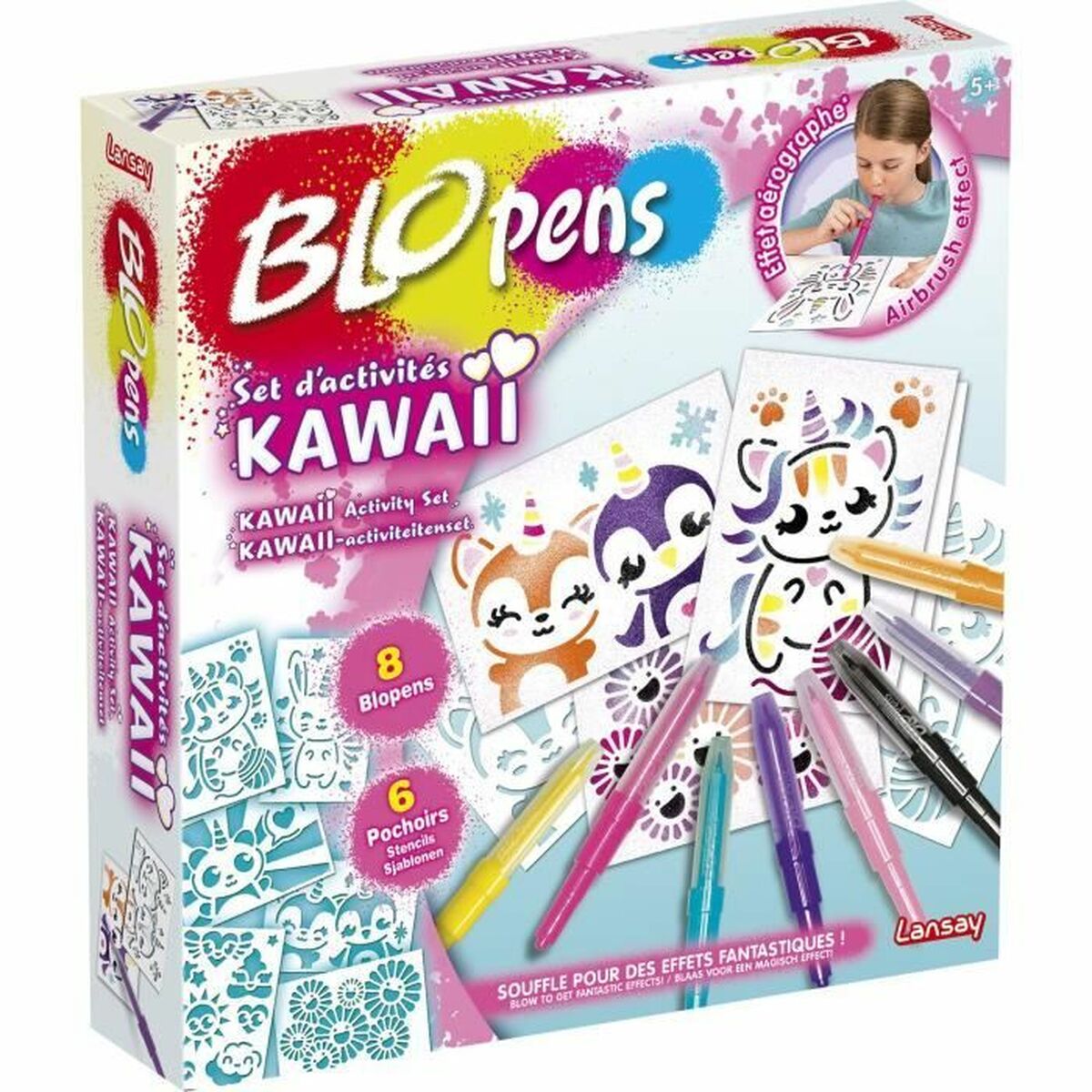 Aktivitetslåda för förgläggning Lansay BLOPENS KAWAII Multicolour-Leksaker och spel, Kreativa aktiviteter-Lansay-peaceofhome.se