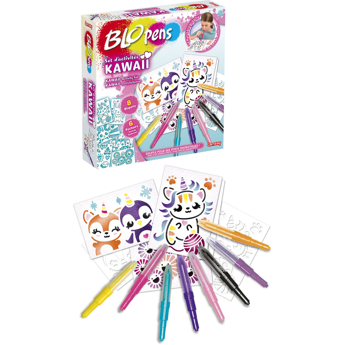 Aktivitetslåda för förgläggning Lansay BLOPENS KAWAII Multicolour-Leksaker och spel, Kreativa aktiviteter-Lansay-peaceofhome.se