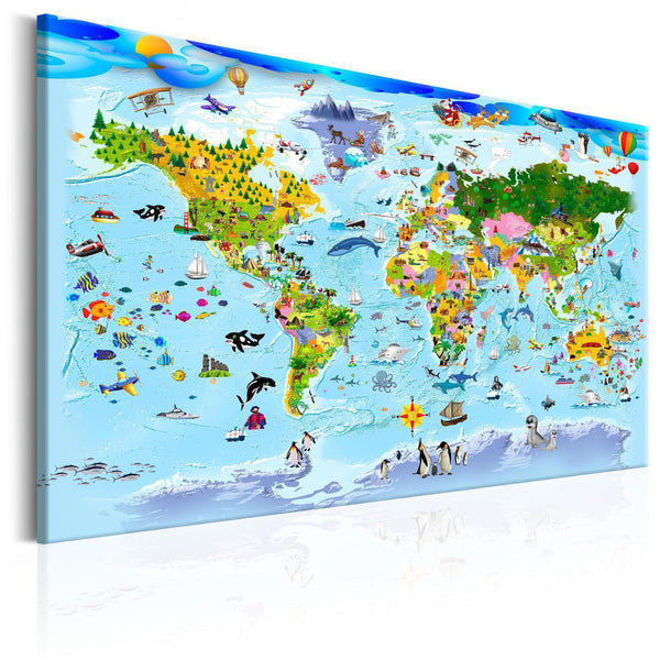 Anslagstavla - Children's Map: Colourful Travels-Anslagstavlor-Artgeist-peaceofhome.se