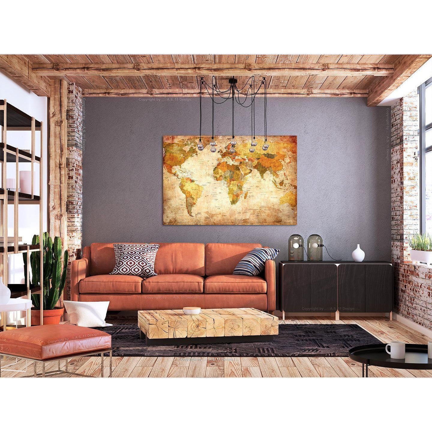 Anslagstavla - World Map: Time Travel-Anslagstavlor-Artgeist-peaceofhome.se