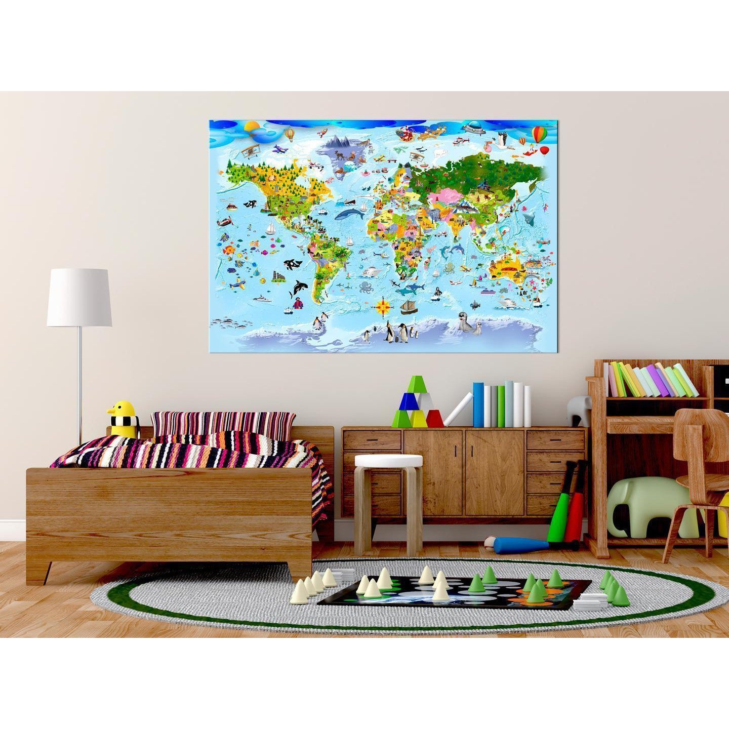 Anslagstavla i kork - Children's Map: Colourful Travels-Anslagstavlor-Artgeist-peaceofhome.se