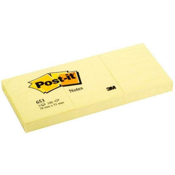 Anteckningsblock Post-it 653 20 Delar Pack Gul 100 Blad 38 x 51 mm (36 antal)-Kontor och Kontorsmaterial, Pappersprodukter för kontoret-Post-it-peaceofhome.se