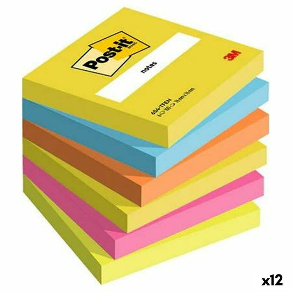 Anteckningsblock Post-it 76 x 76 mm Multicolour 100 Blad (12 antal)-Kontor och Kontorsmaterial, Pappersprodukter för kontoret-Post-it-peaceofhome.se