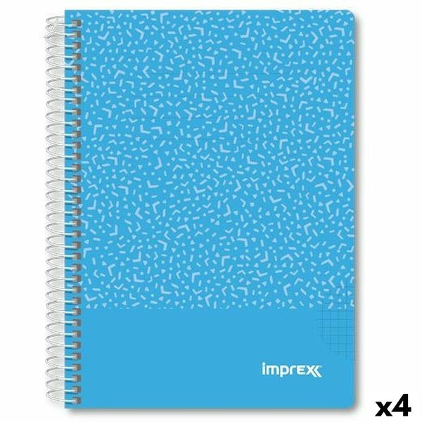 Anteckningsbok Imprex Blå A5 80 Blad (4 antal)-Kontor och Kontorsmaterial, Pappersprodukter för kontoret-Imprex-peaceofhome.se