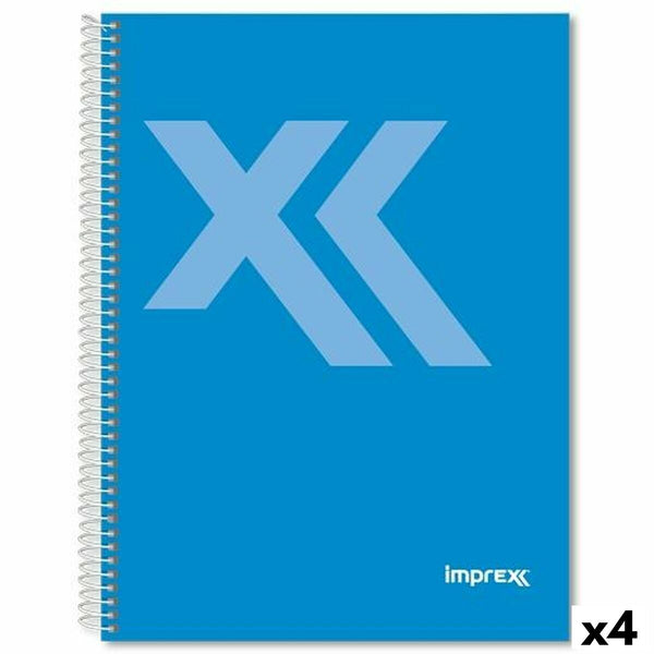 Anteckningsbok Imprex Blå Din A4 80 Blad (4 antal)-Kontor och Kontorsmaterial, Pappersprodukter för kontoret-Imprex-peaceofhome.se